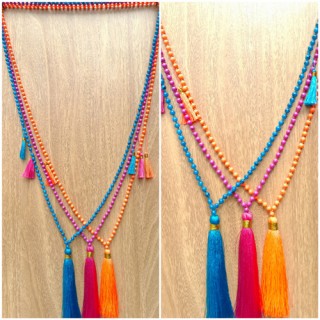 phyrus beads tassels necklaces pendant colorful free shipping 50 pieces